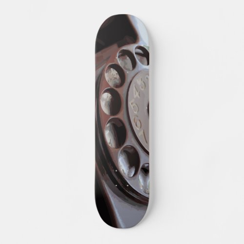 Retro Rotary Dial Phone Vintage Design Skateboard Deck