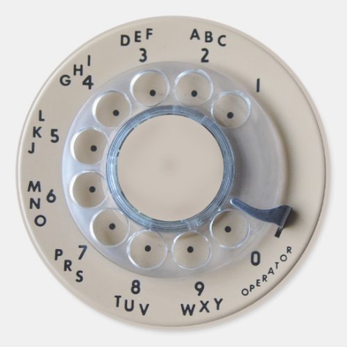 Retro Rotary Phone Dial Classic Round Sticker