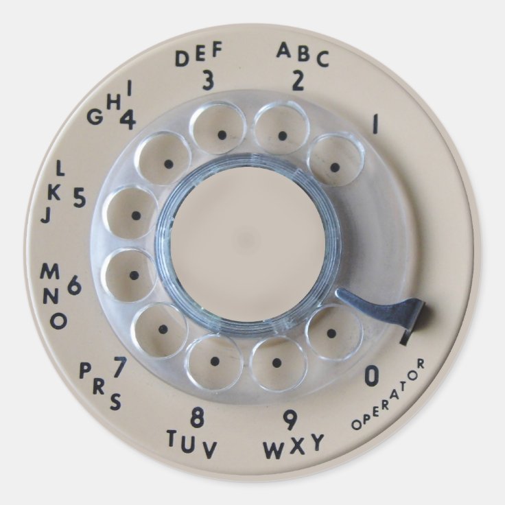 Retro Rotary Phone Dial Classic Round Sticker | Zazzle