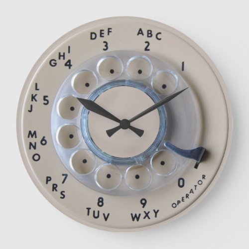Retro Rotary Phone Dial Large Clock