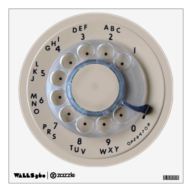 Retro Rotary Phone Dial Wall Sticker (Front)