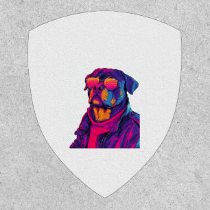 Retro Rottweiler � 80s Neon Vibe Dog Patch