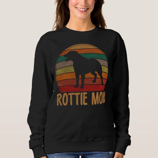 Retro Rottweiler Mom  Rott Dog Mother Pet Rottie M Sweatshirt (Front)