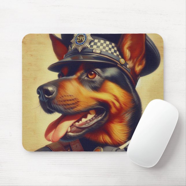Retro Rottweiler Painting Mouse Pad (With Mouse)