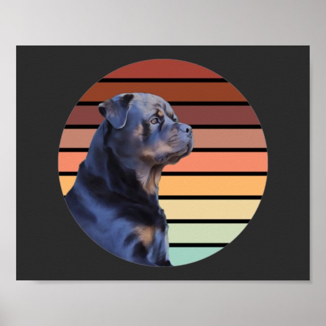 Retro Rottweiler Poster (Front)