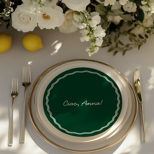 Retro Round Guest Name Place Card & Wedding Menu