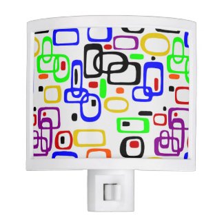 Retro rounded blocks pattern, colorful mix night light