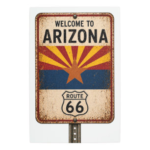 Retro Route 66 Arizona Welcome Metal Art
