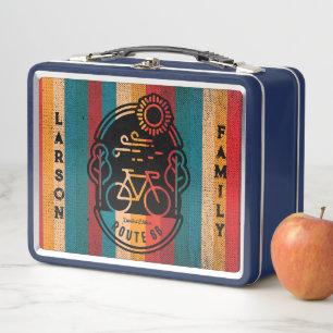 Retro Route 66 Bike Trail  Metal Lunch Box