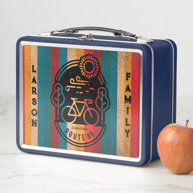 Retro Route 66 Bike Trail  Metal Lunch Box (In Situ)