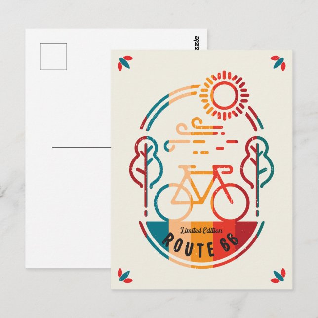 Retro Route 66 Bike Trail  Postcard (Front/Back)