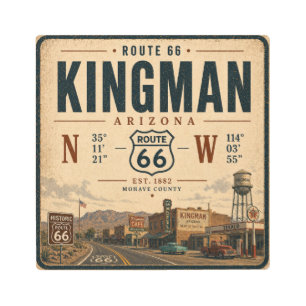 Retro Route 66 Kingman Arizona Mohave County Metal Print