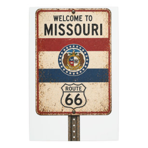 Retro Route 66 Missouri Welcome Metal Art