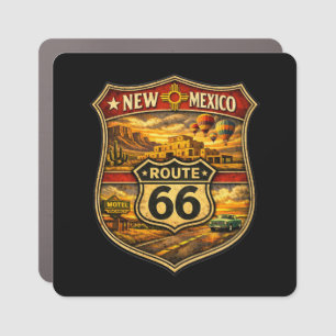Retro Route 66 New Mexico Centennial Shield Car Magnet
