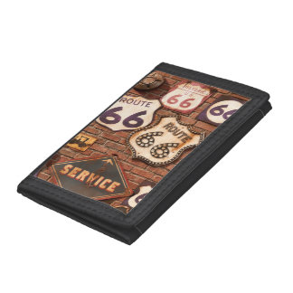 Retro Route 66 Trifold Wallet