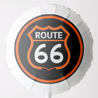 Retro Route 66 Vintage Orange Black Sign Balloon