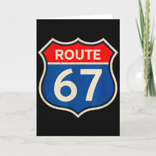 Retro Route 67 Meme Six Seven Aura Energy Number 6 Card