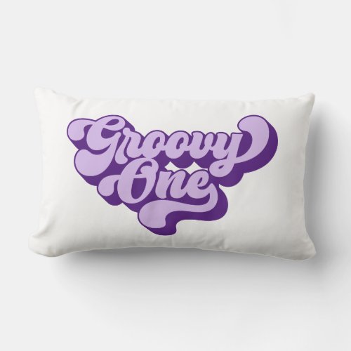 Retro Royal Purple Groovy One Lumbar Pillow
