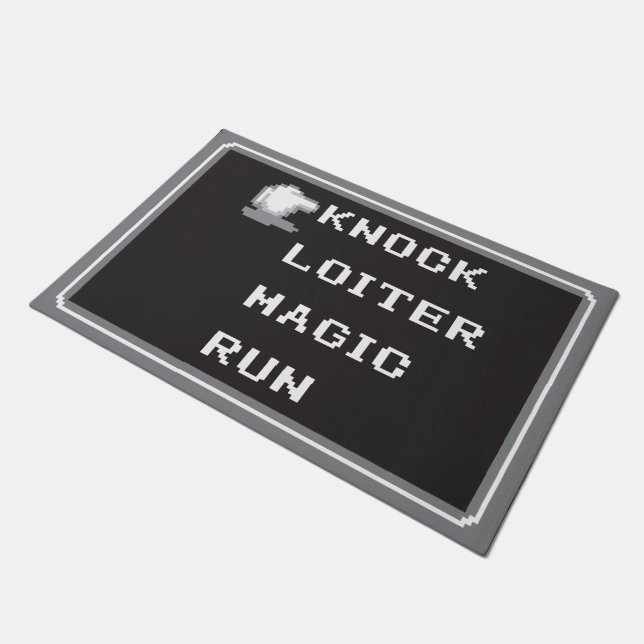 Retro RPG Menu Door Mat 24" x 36" (8-bit) (Angled)