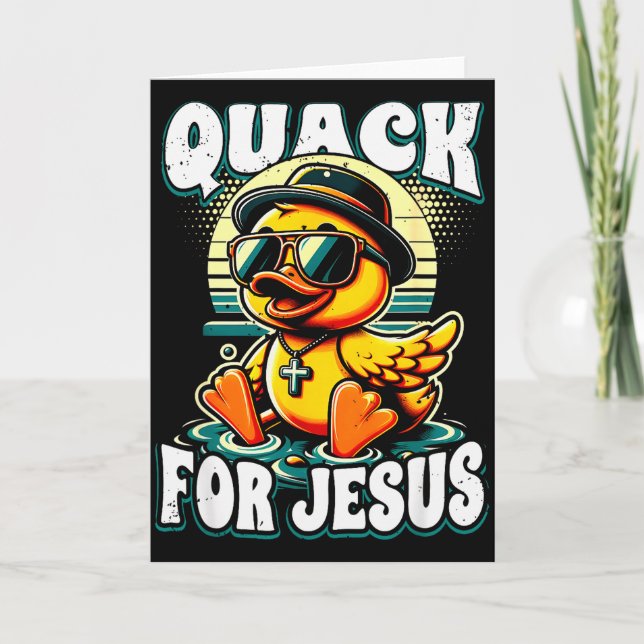 Retro Rubber Duck Christian Rubber Ducky Quacks Fo Card (Front)