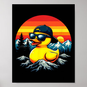 Retro Rubber Duck Sungles Mountaineering Camping Poster
