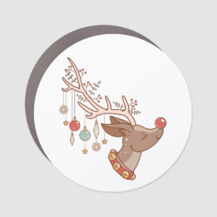 Retro Rudolph Car Magnet