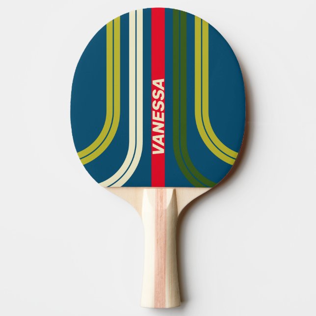 Retro Rugby Across Ark Striping with Name Ping Pong Paddle (Back)