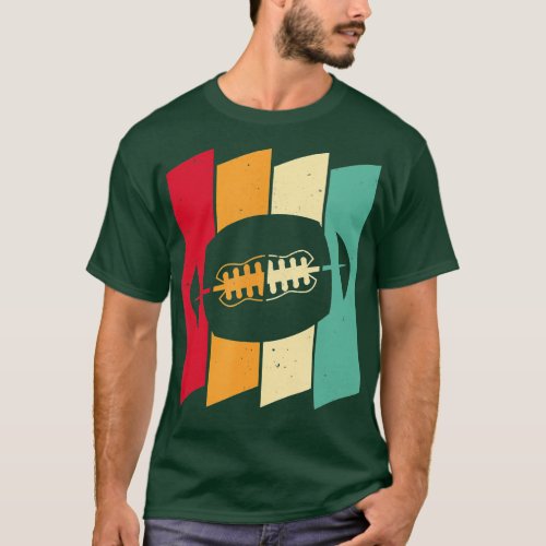 Retro Rugby Ball  Vintage Style Rugby Player  T_Shirt