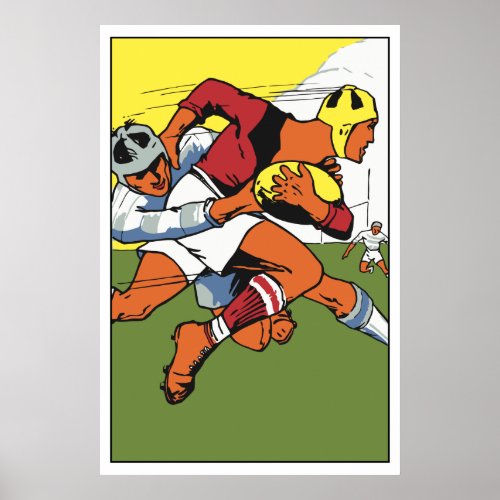 Retro rugby championship ad poster