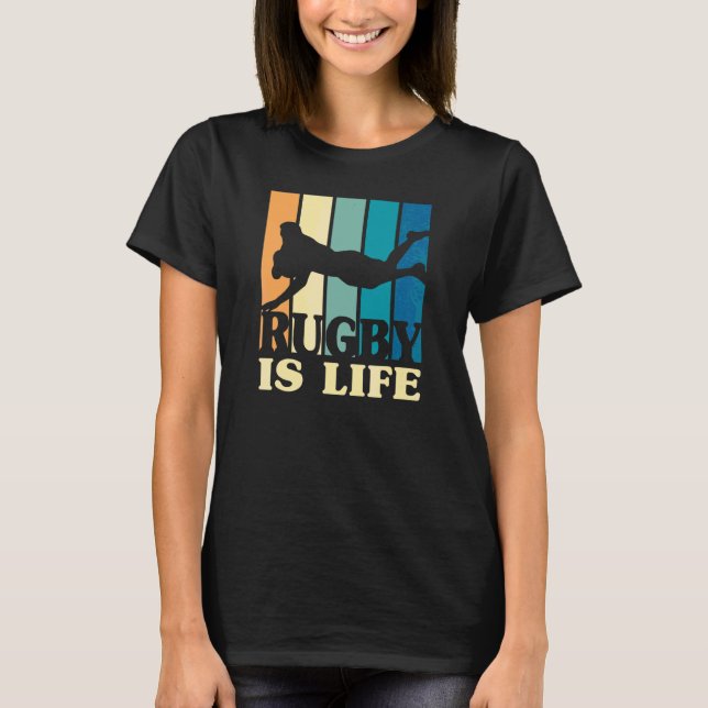 Retro Rugby Life International Rugby Team Player S T-Shirt (Front)