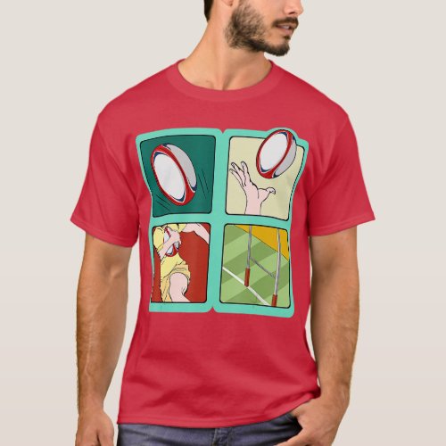Retro Rugby Player ackle Vintage Rugby Coach  T_Shirt