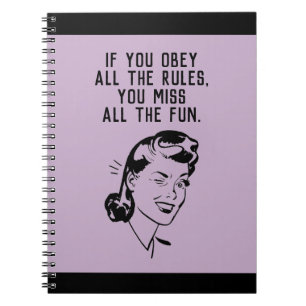 Retro Rule Breaker Spiral Photo Notebook