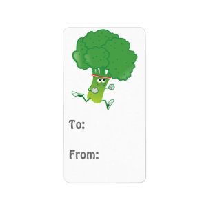 Retro Running Broccoli Label