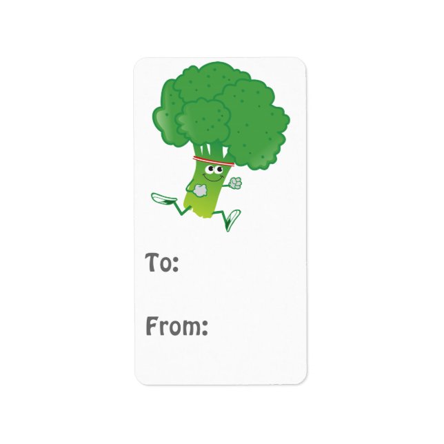 Retro Running Broccoli Label (Front)