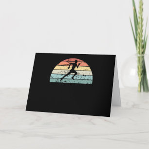 Retro Running Sunset Vintage Runner Sunrise Card