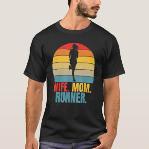 Retro Running Wife Mom Runner T-Shirt