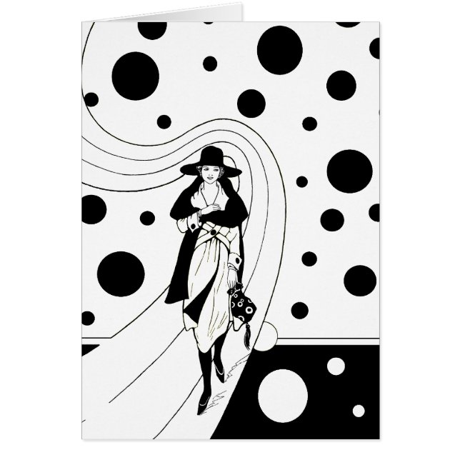 Retro Runway Model, Vintage Art Deco Fashion (Front)