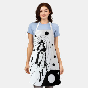 Retro Runway Model, Vintage Art Deco Fashion Apron