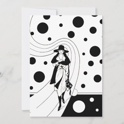 Retro Runway Model Vintage Art Deco Fashion Invitation