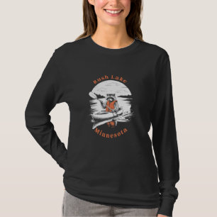 Retro Rush Lake Minnesota Cute Kayaking Raccoon T-Shirt