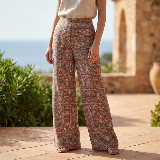 Retro Rust Orange Black Geometric Op Art Mosaic Fabric