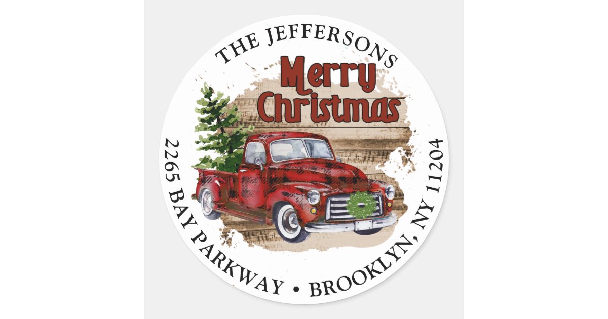 Retro Rustic Christmas Return Address Label | Zazzle.com