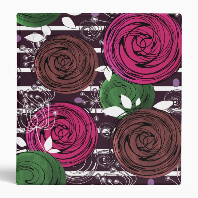 Retro, rustic, folk 3 ring binder (Front)