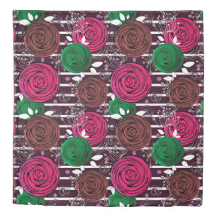 Retro, rustic, folk duvet cover