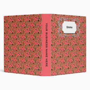 Retro Rustic Greenery Autumn Forest Watercolor 3 Ring Binder