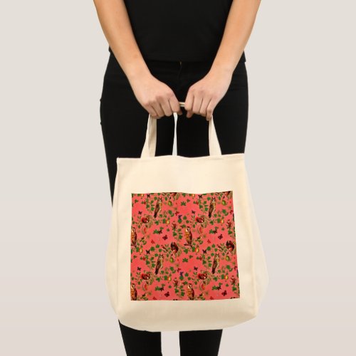 Retro Rustic Greenery Autumn Forest Watercolor Tote Bag