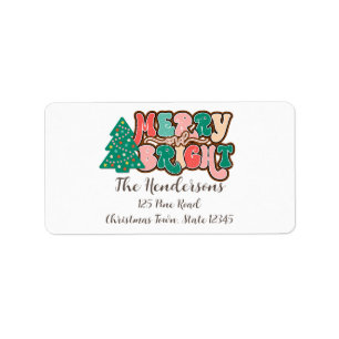 Retro Rustic Merry and Bright Label