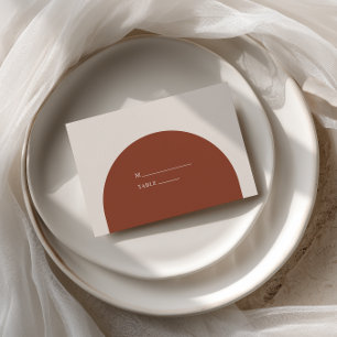 Retro Rustic Terracotta Arch Bohemian Wedding Place Card