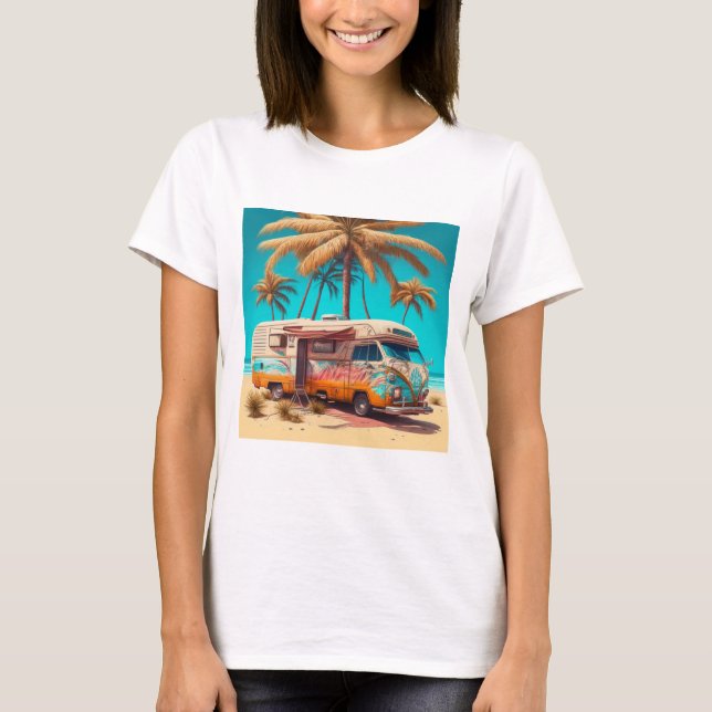 Retro RV and Palm Trees T-Shirt (Front)