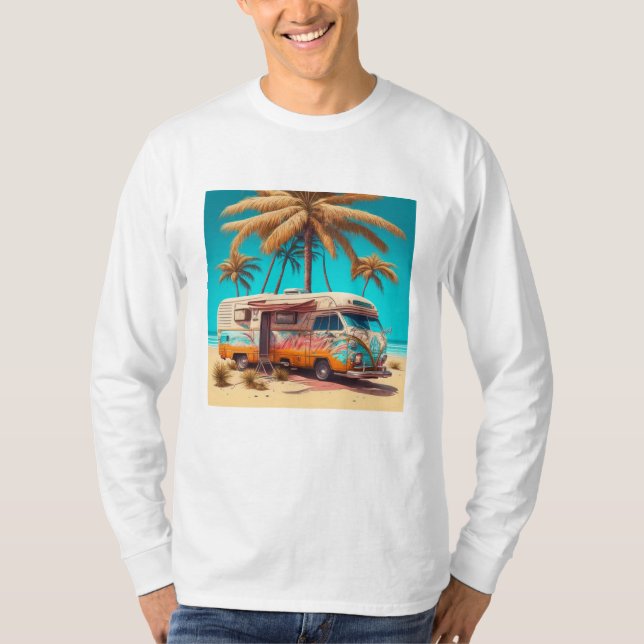 Retro RV and Palm Trees T-Shirt (Front)